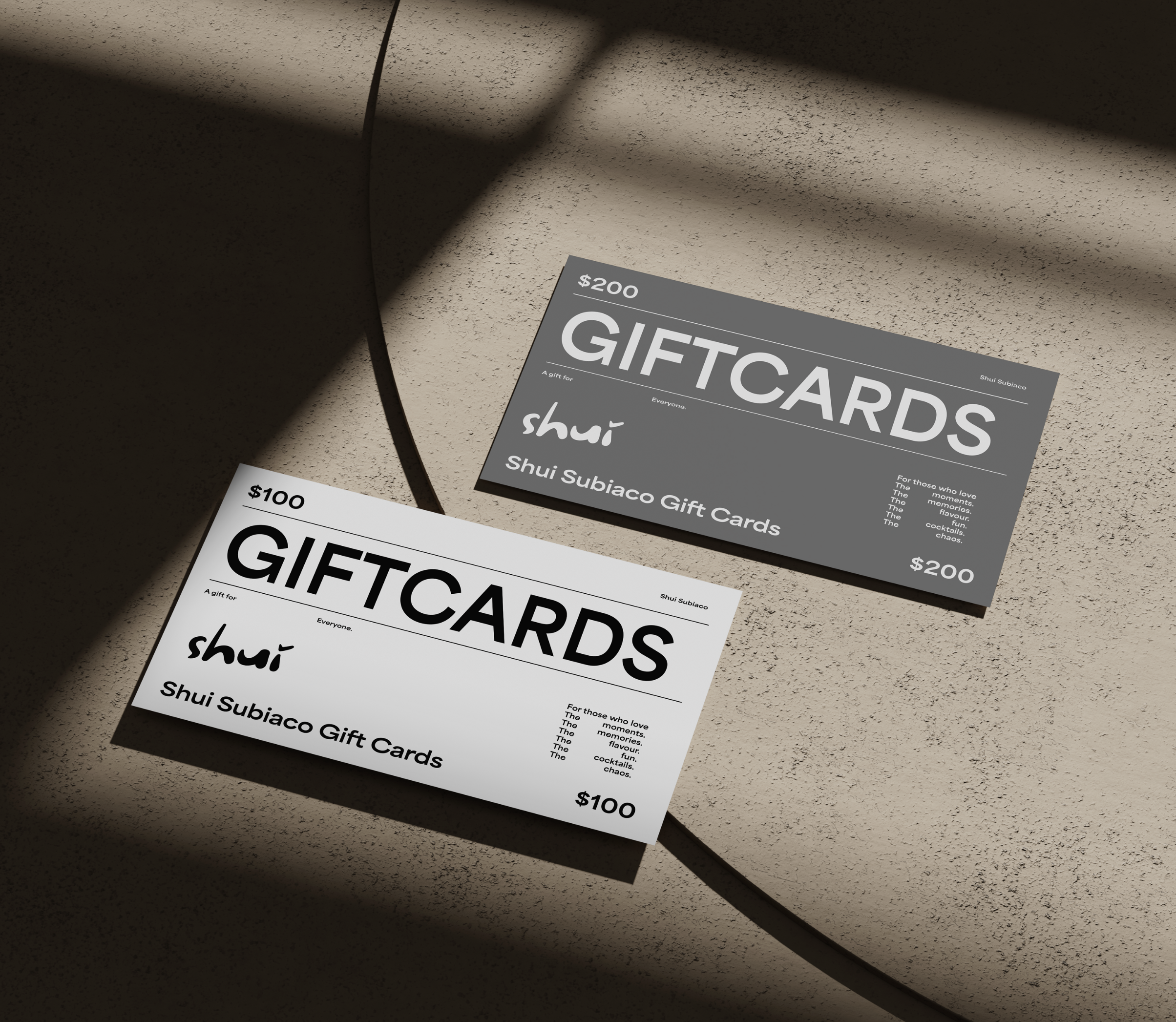 Shui Gift Cards
