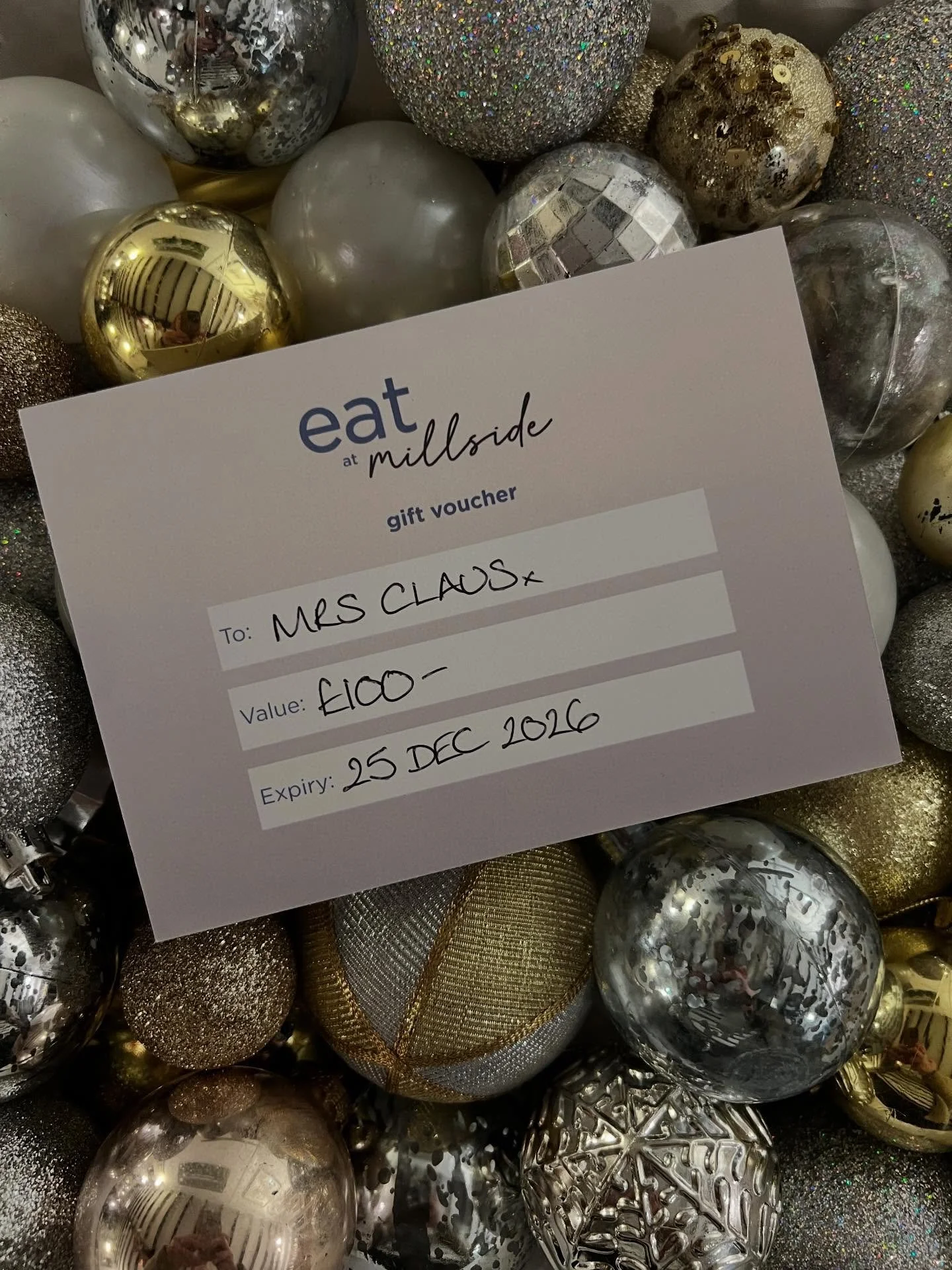 Eat, Drink and be Merry! 

Tick off your Christmas list early - Treat someone special to an Eat at Millside gift voucher 🎁 

Available online or give us a call for a physical voucher to pop under the tree 🎄

✨Choose your amount from &pound;50 - &po