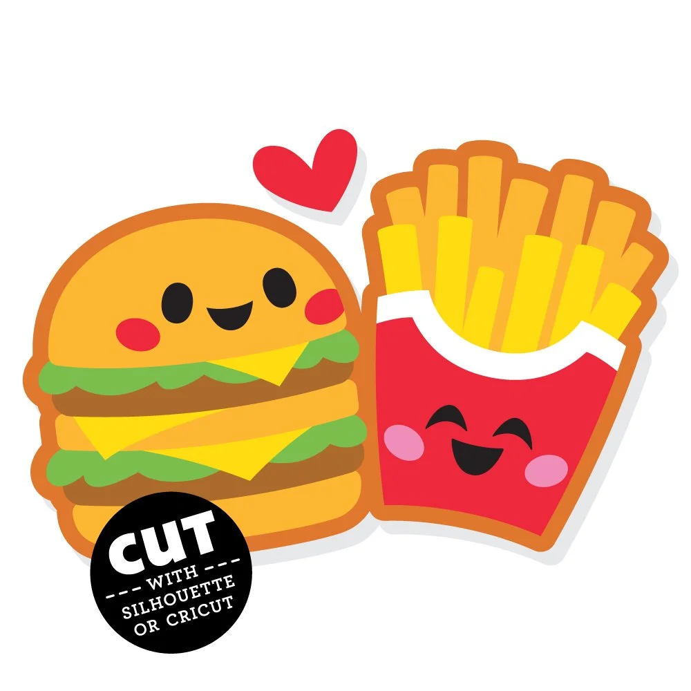 Better Together SVG Cut File - Cheese Burger & Fries