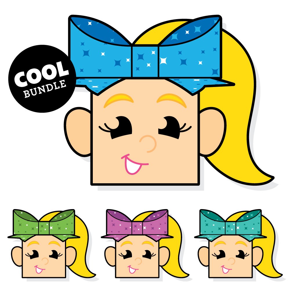 Printable JoJo Siwa Favor Boxes - Cool Bows Bundle - Includes Blue, Green, Purple, and Turquoise