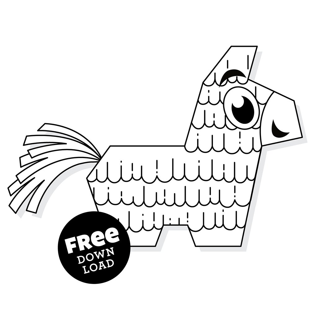 FREE Printable Piñata Favor Box from Cut Paste Celebrate