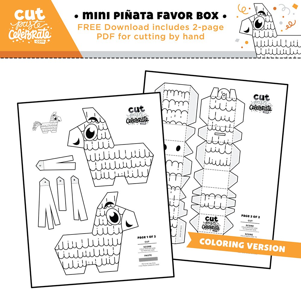 Our FREE printable mini piñata is saved as a downloadable PDF file.