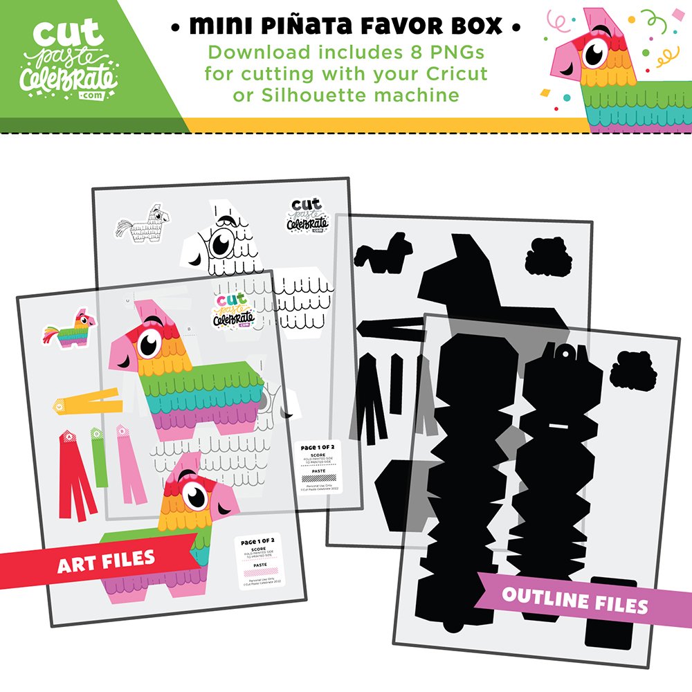 You will receive 8 print and cut PNG files for cutting with your Cricut or Silhouette machines.