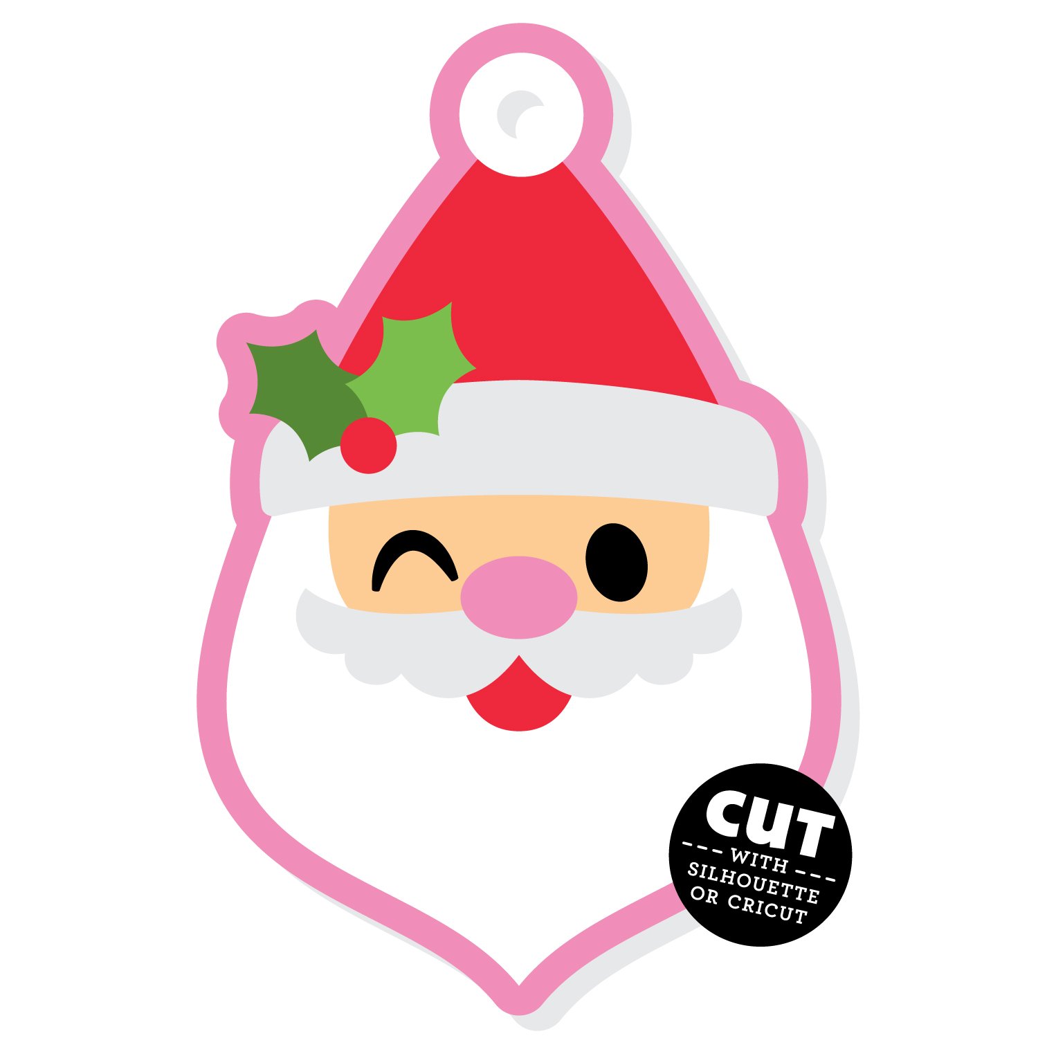This Santa SVG Cut File can double as a gift tag and a Christmas tree ornament.