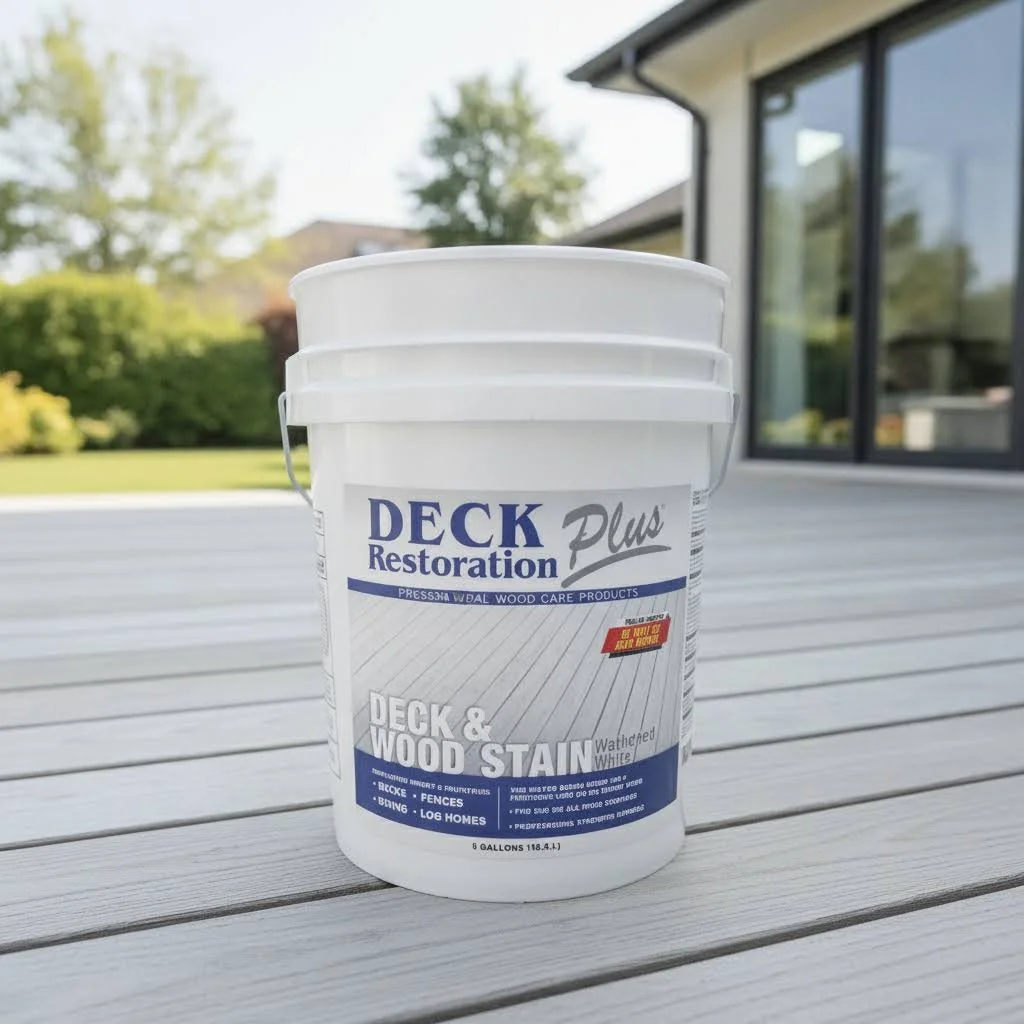 Deck Restoration Plus Deck and Wood Stain: Waterford White