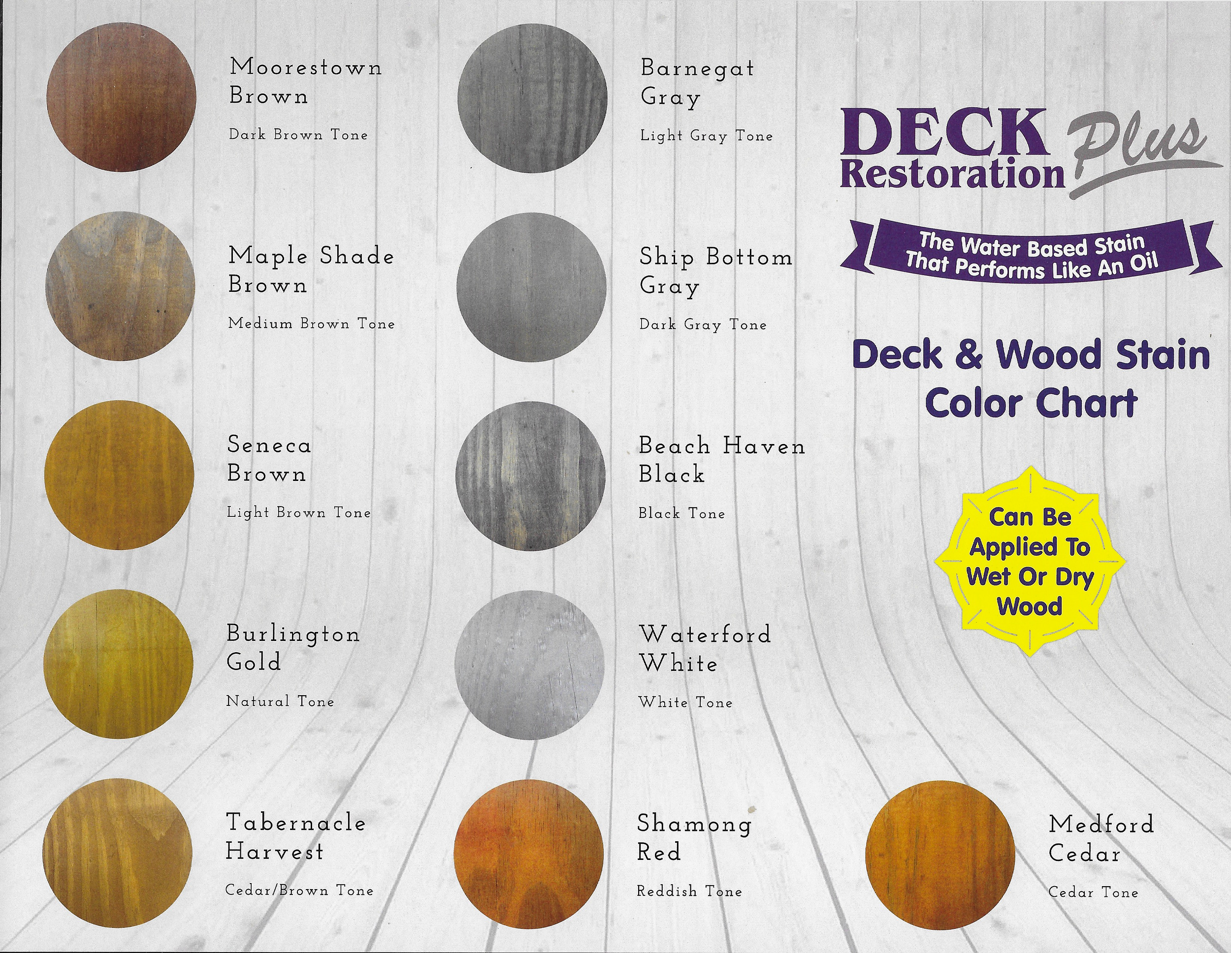 Deck Restoration Plus Offers Many Beautiful Water-Based Stain Colors ...