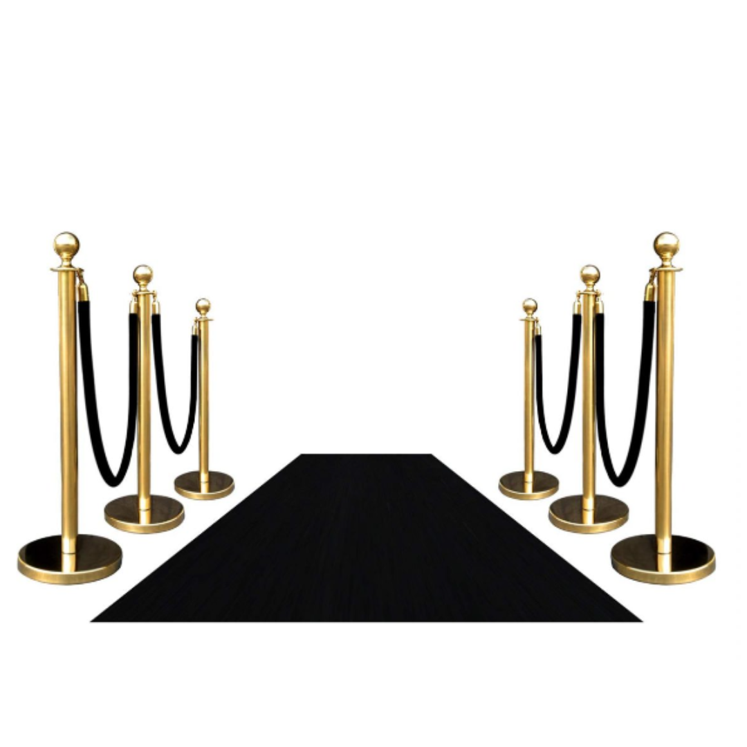 Gold Bollards - Black Rope — Nicholls and Co