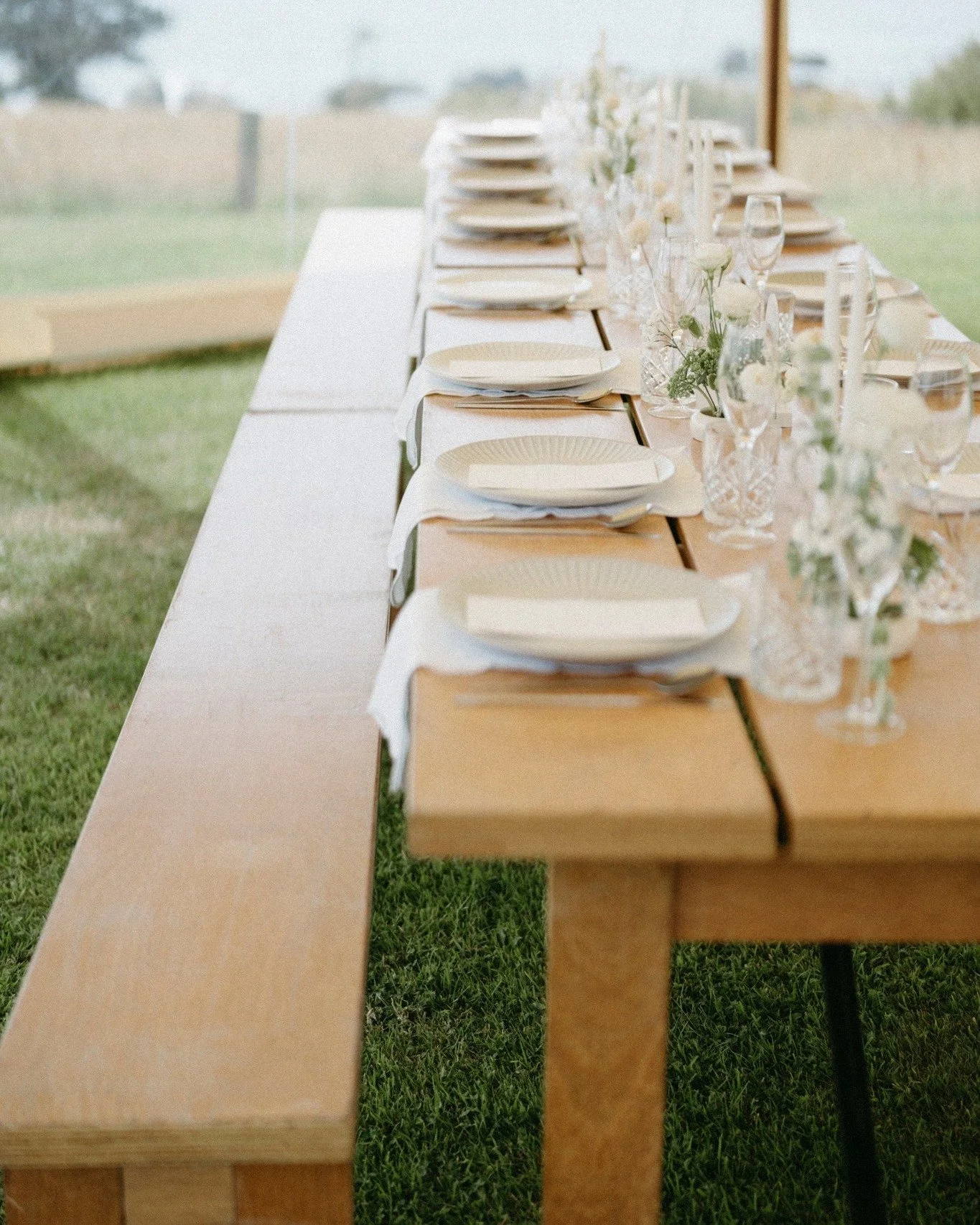 The magic is in the details. 

Crystal glassware catching the light, linen napkins perfectly draped, candles waiting to be lit. Before the laughter and stories filled the air, this is how the tables stood, calm, ready, waiting for the celebration to 