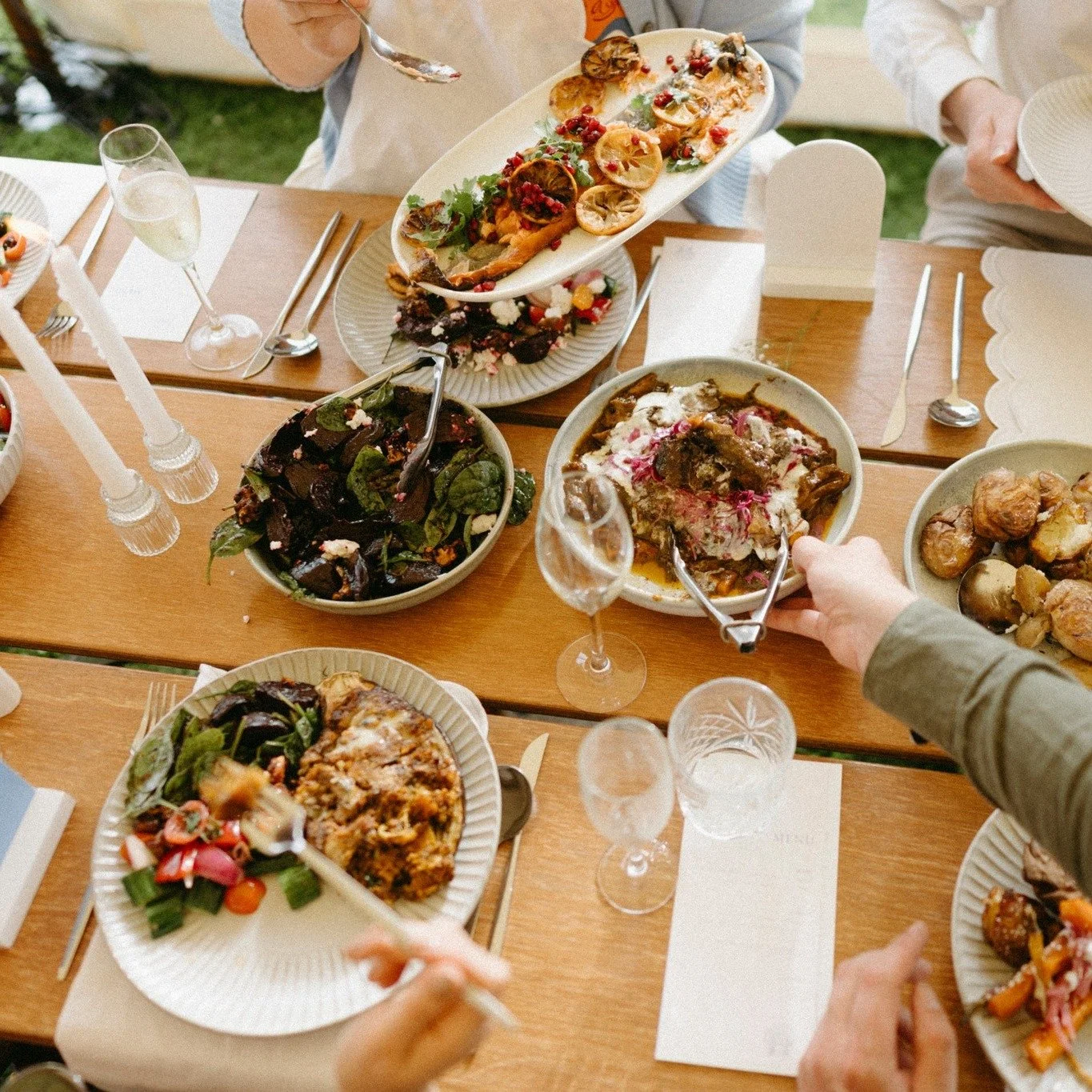 There&rsquo;s something so special about sharing a meal family style.

Platters overflowing with colour and flavour, passed hand-to-hand across candlelit tables laughter, stories, and toasts filling the air. Styling isn&rsquo;t just about the visuals