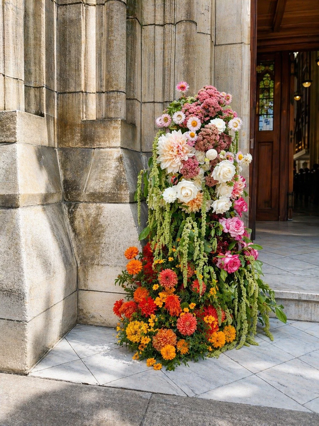 Where structure meets softness.

This beautiful statement installation designed to welcome, to frame and to set the tone from the very first moment. Layers of colour and texture, intentionally placed, yet effortlessly felt.

Because the entrance to y