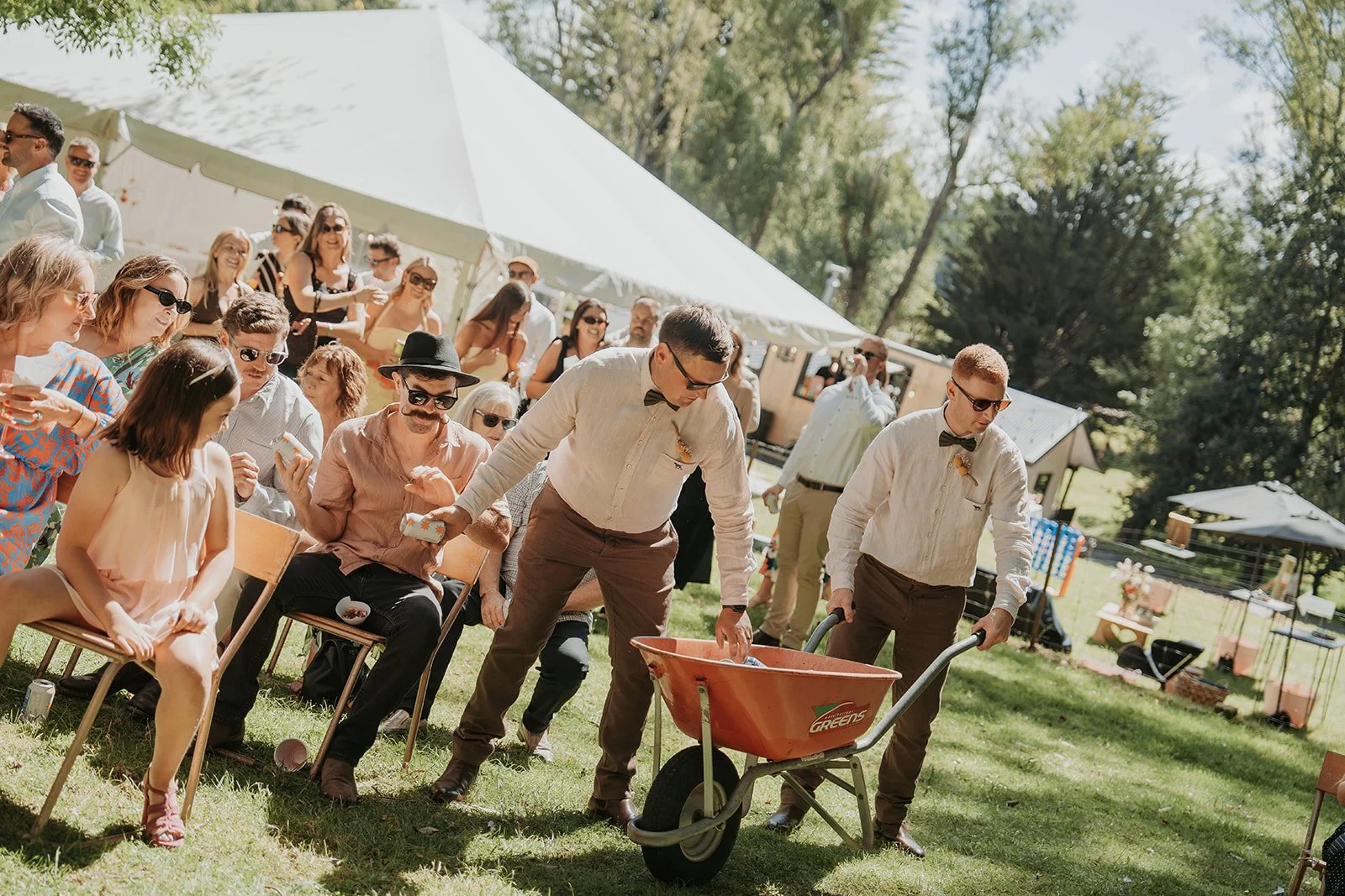 Beer boys down the aisle? Absolutely. 

A wheelbarrow of cold drinks and a couple of mates happy to take on the job. If that&rsquo;s your kind of ceremony, we&rsquo;re all for it.

There&rsquo;s plenty of room for a lot of personality in your wedding