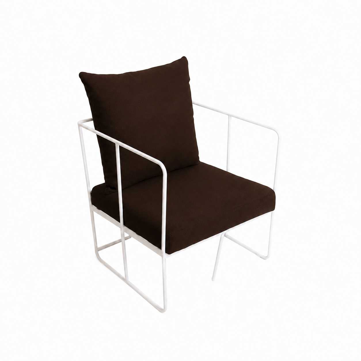 white-frame-chocolate-brown-armchair-hire-otago.jpg.png