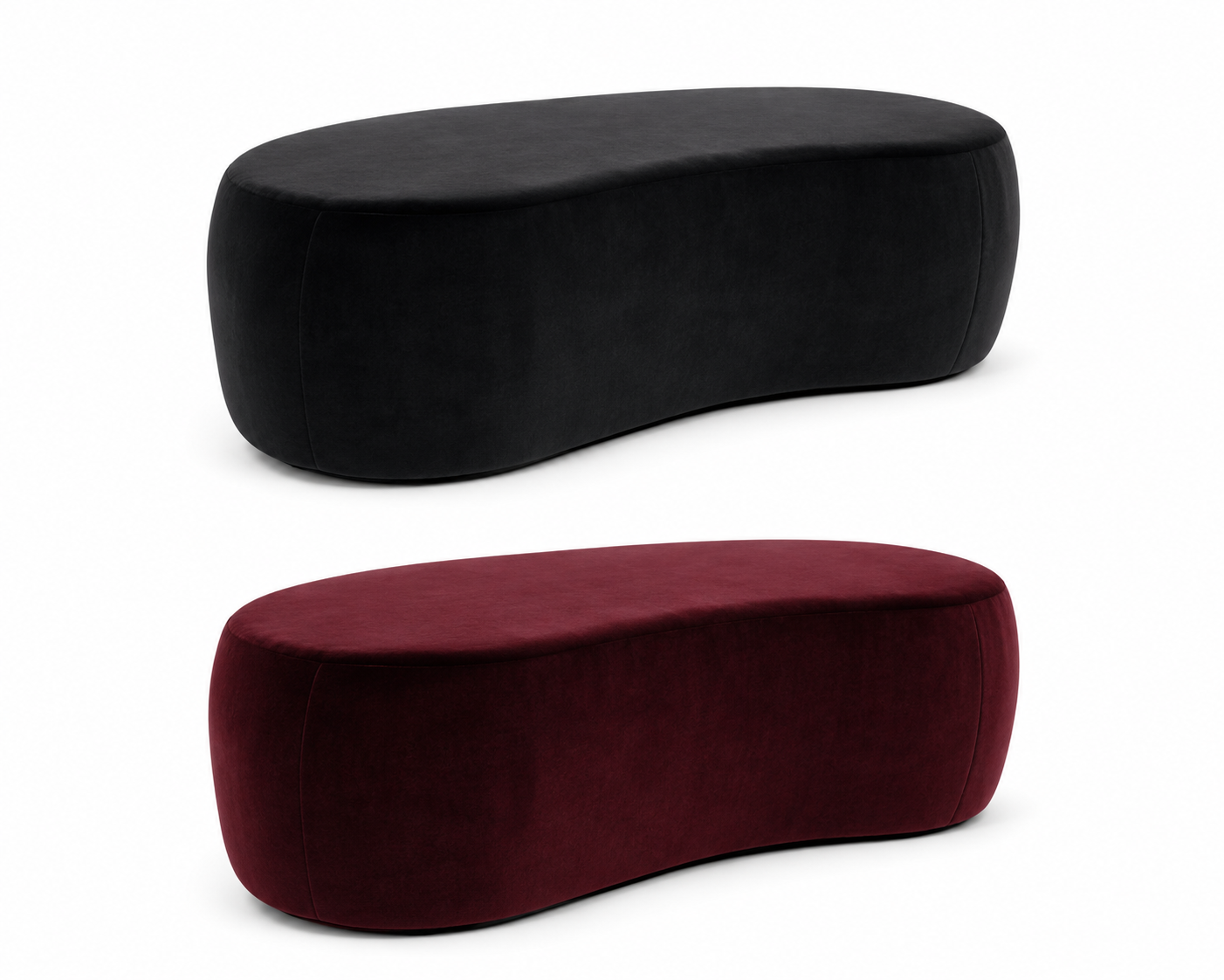Velvet Peanut Ottoman