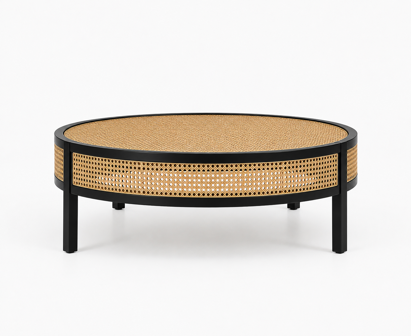 Noir Rattan Coffee Table Hire