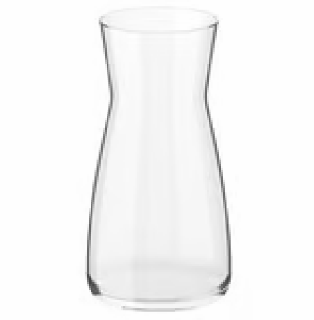 Clear glass water carafe for wedding and event table hire.png