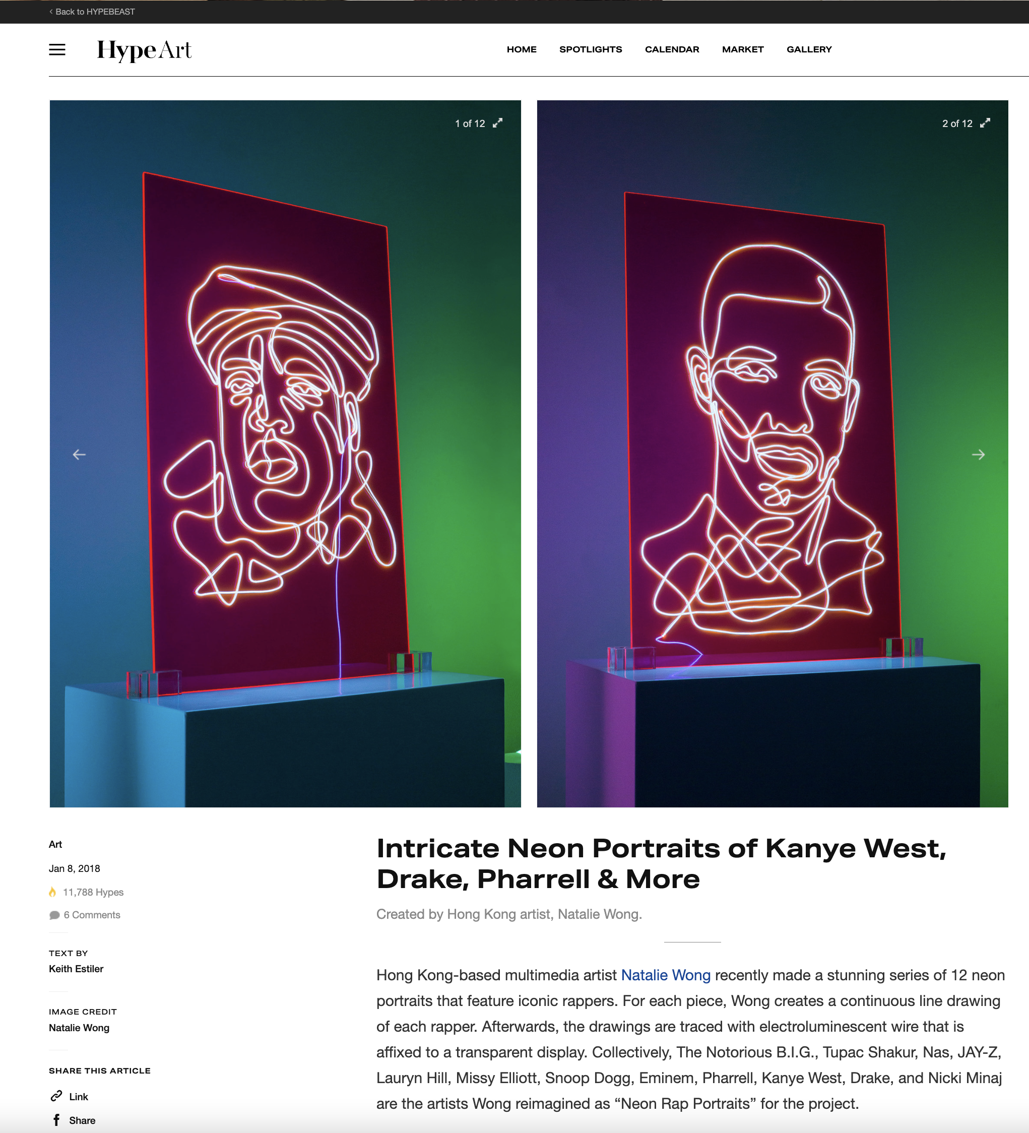 Hypebeast Natalie Wong Neon Rap Portraits Artist Hong Kong