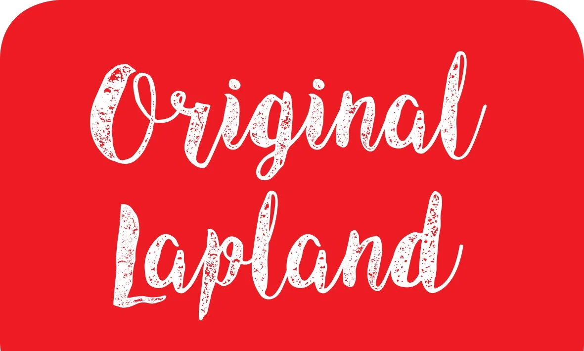 Punaisella taustalla valkoisella tekstillä lukee "Original Lapland"