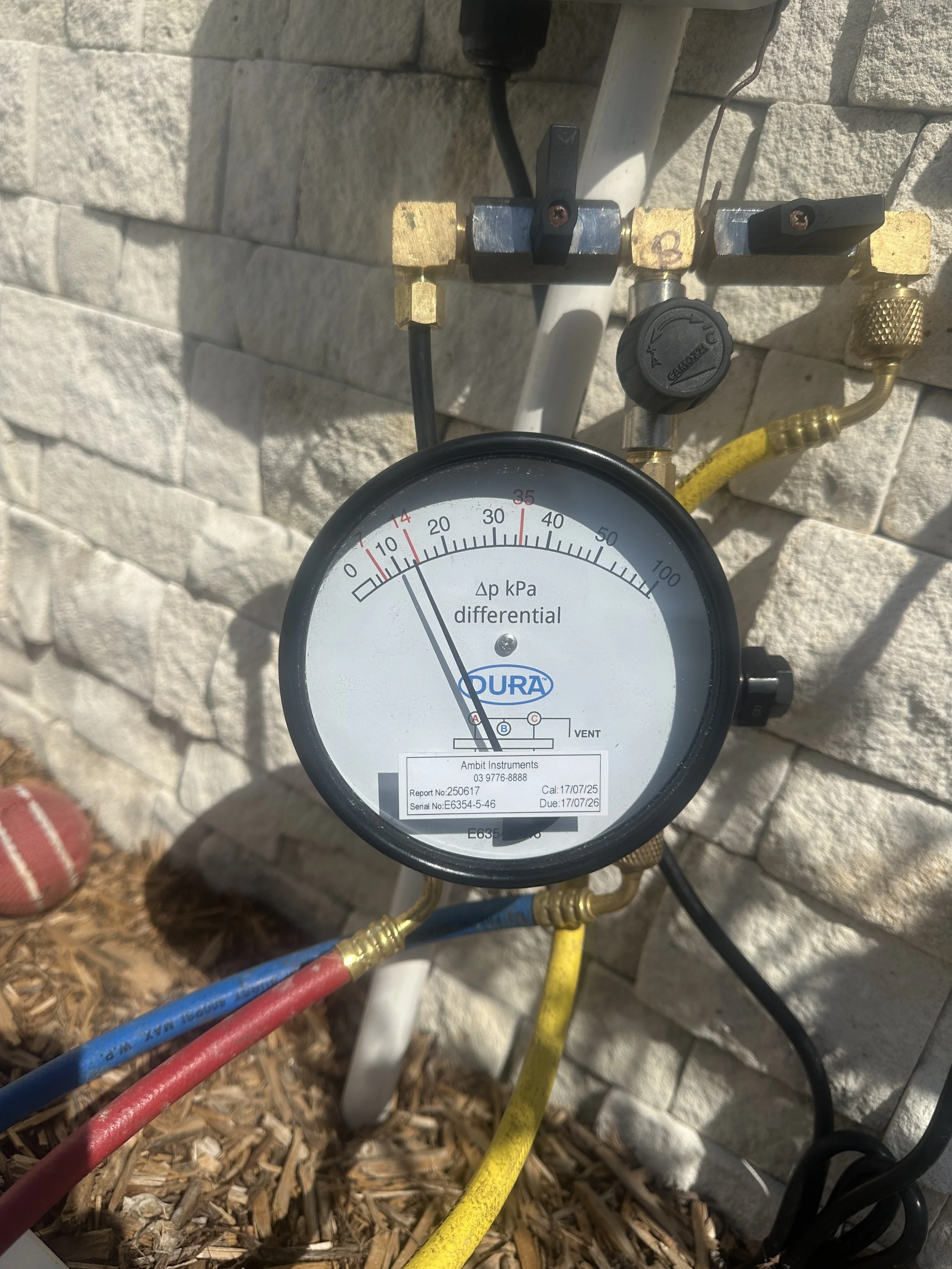 Backflow prevention testing equipment during a test