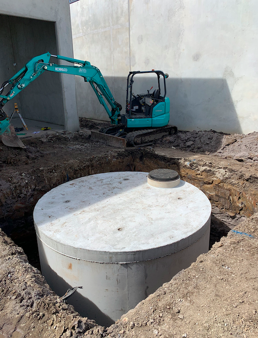 Plumbing excavation rainwater tank coolum