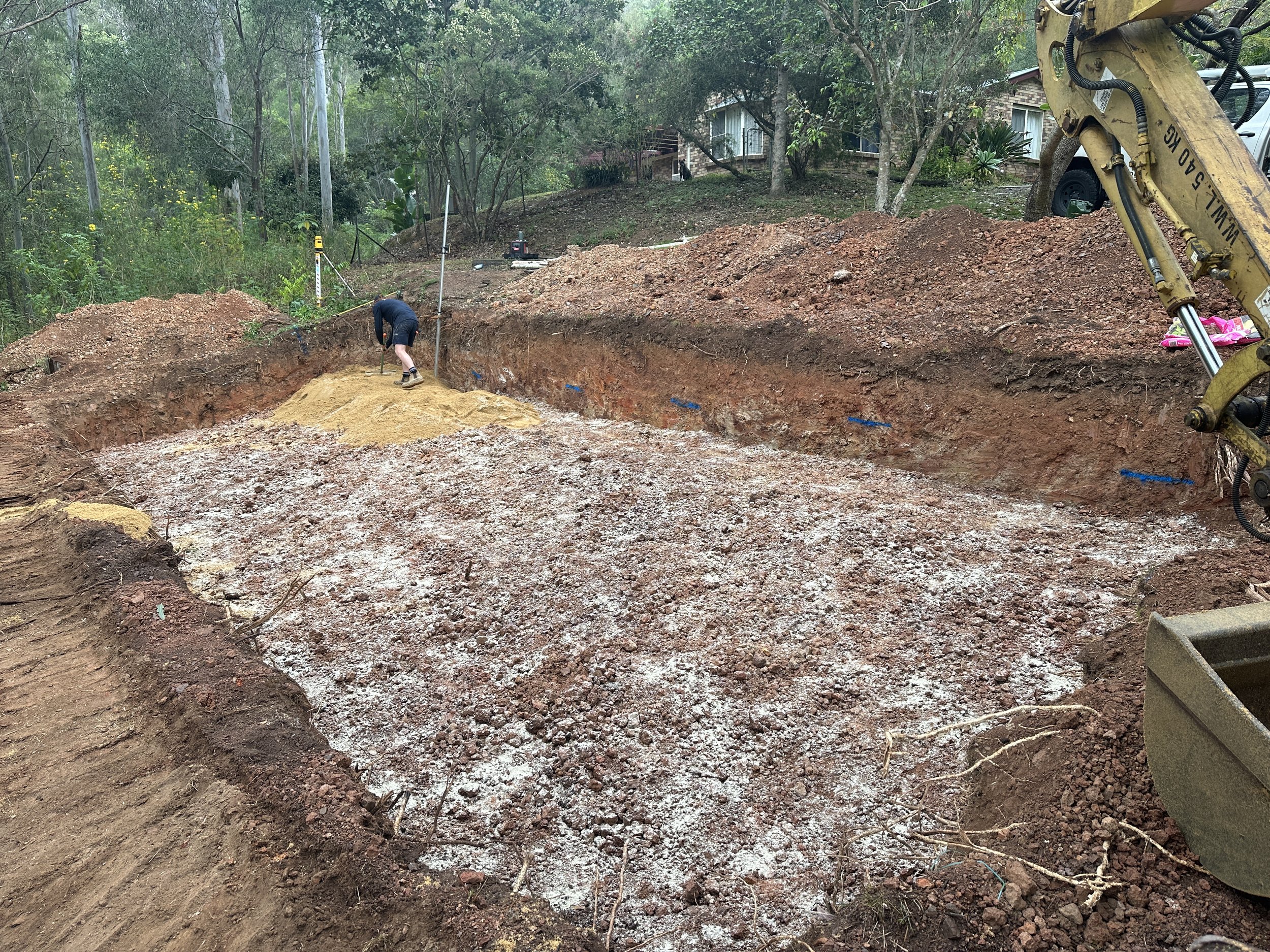 AES Septic System Upgrade For A Property In Kenilworth - Gypsum Application To Help Break Clay For Better Absorption 