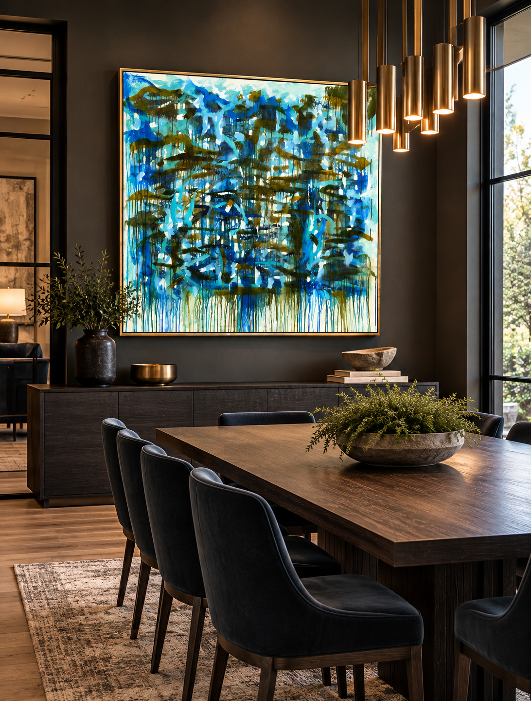 Moody Luxe Dining Room with Abstract Art.png