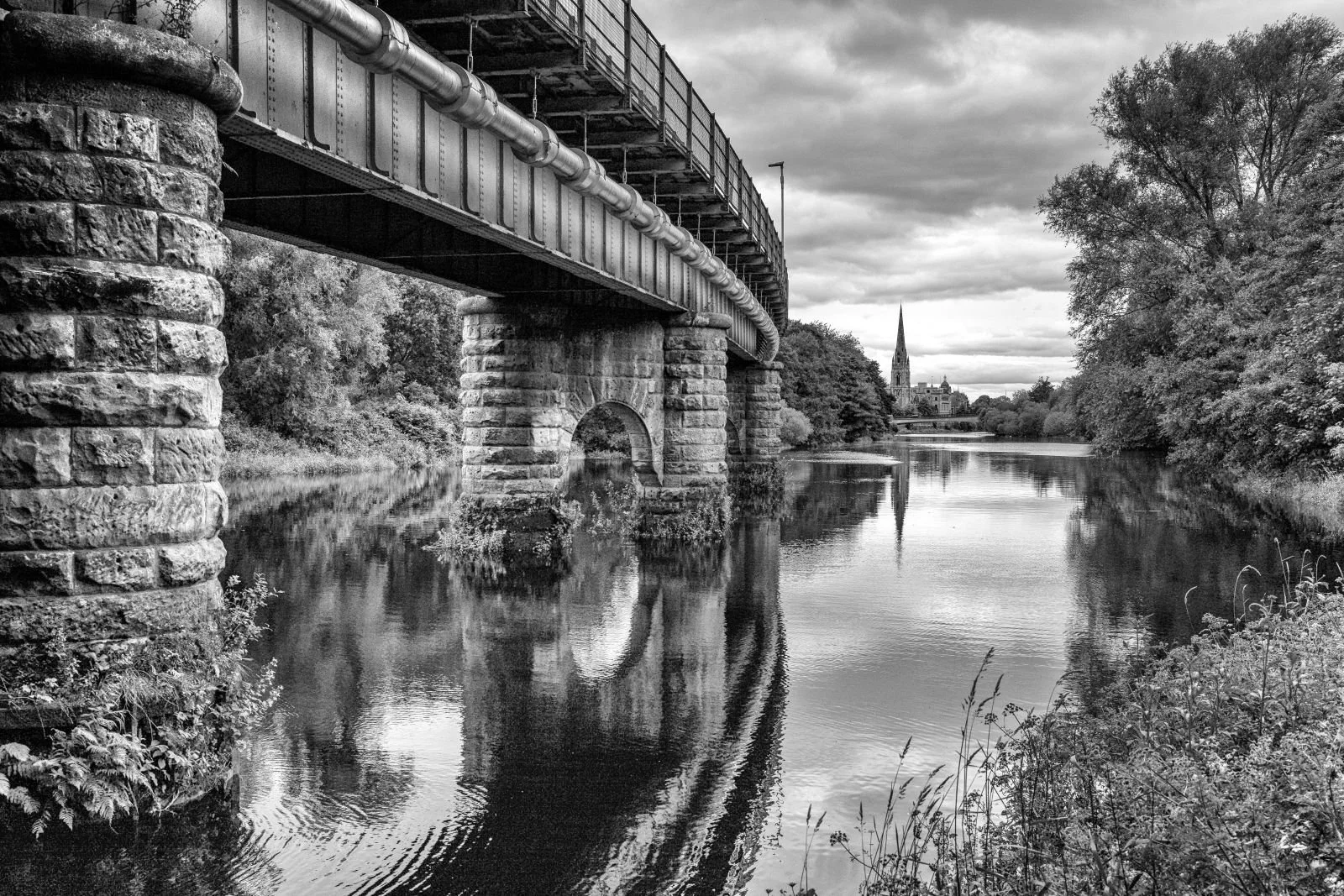 League 1 Mono Print 1st Place - Under the Railway Bridge - Hazel Fletcher