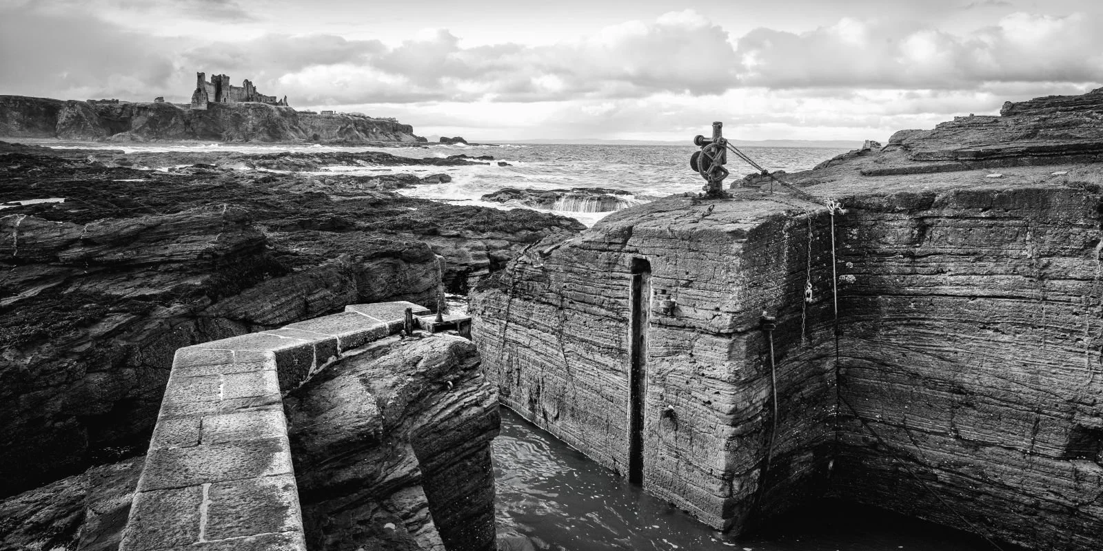 Mono Print 3rd Place - Tantallon Castle from the Smallest Harbour - Hazel Fletcher