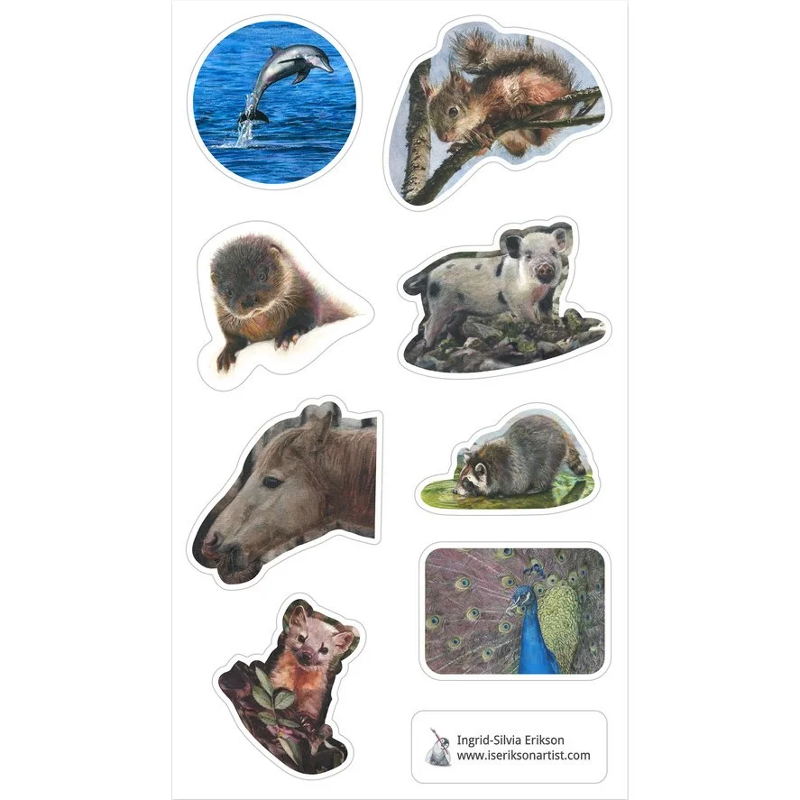 Animals Sticker Sheet - laminated; colorful