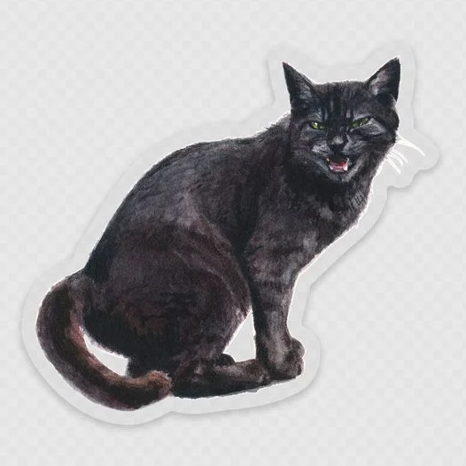 Cat Sticker - I Will Bite You Now. 7.62 cm x 6.99 cm / 3″ × 2.75″