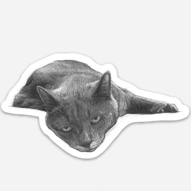 Cat Sticker - Mood. 9.75 cm x 5.46 cm / 3.84″ × 2.15″