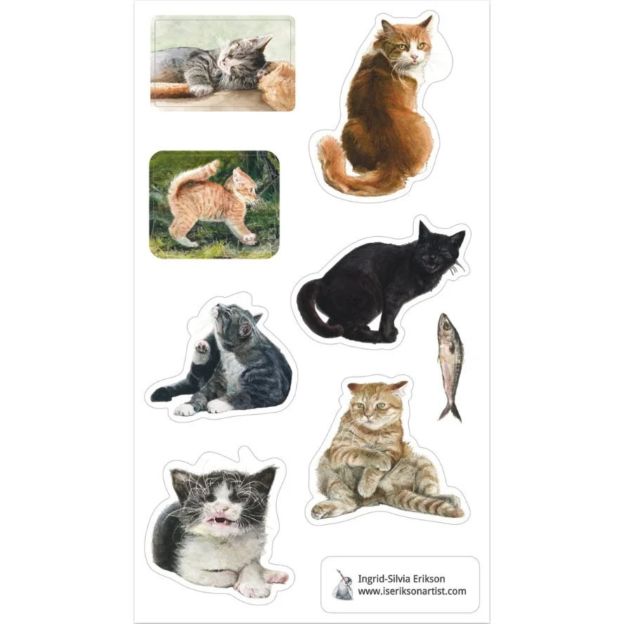 Cats Sticker Sheet - laminated, colorful