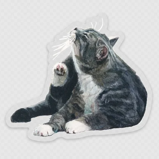 Cat Sticker - Scratching is My Second Hobby. 7.92 cm x 6.93 cm / 3.12″ × 2.73″