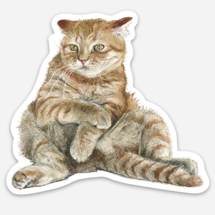 Single Braincell Cat Sticker, laminated, colorful.