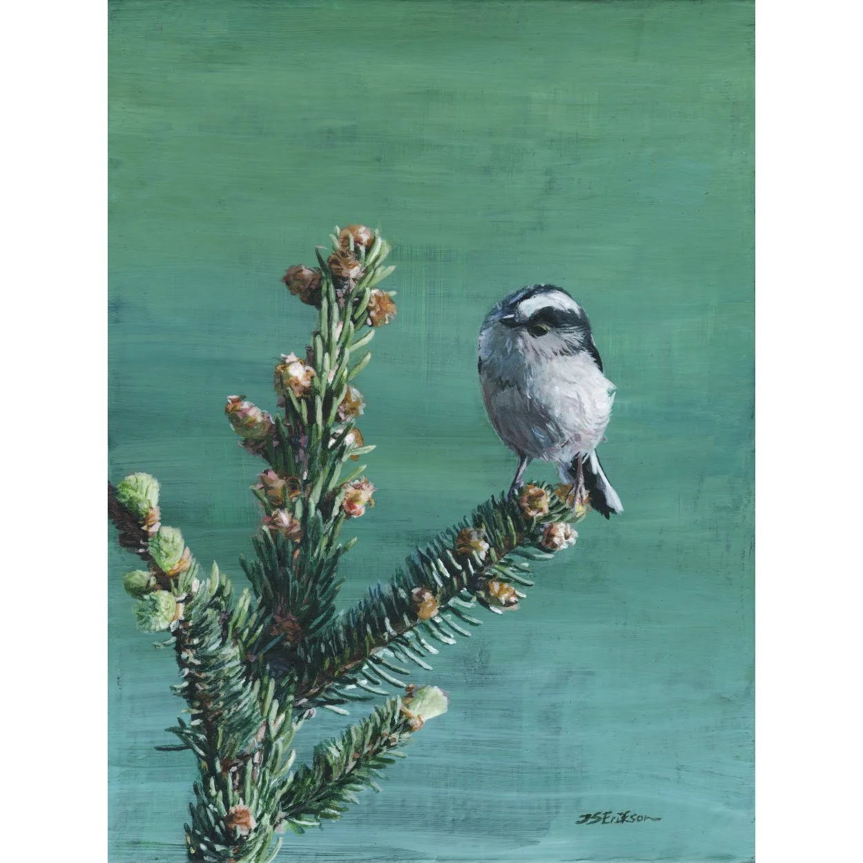 Spring Bird with Spring Shoots (Print)
