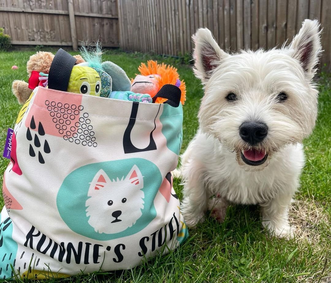 yappy canvas bag, yappy tote bag, yappy dog tote bag, custom dog bag