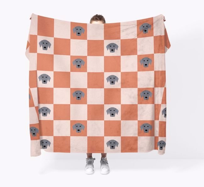 'Checkerboard' - Personalized Dog Throw Blanket