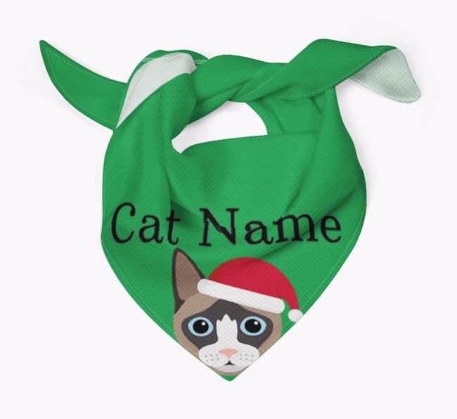 'Peeking Christmas Icon' - Personalized Cat Bandana