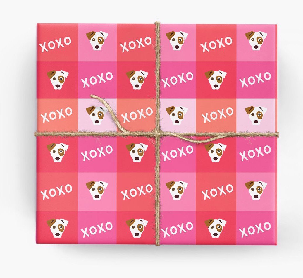 dog wrapping paper, dog valentines gift wrap