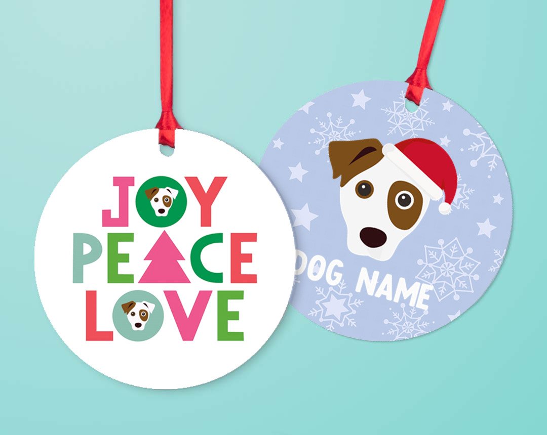 personalised christmas dog baubles/ tree decorations