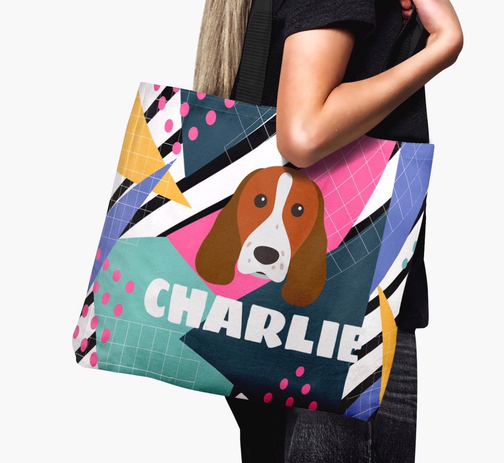 dog canvas bag, personalised dog bag
