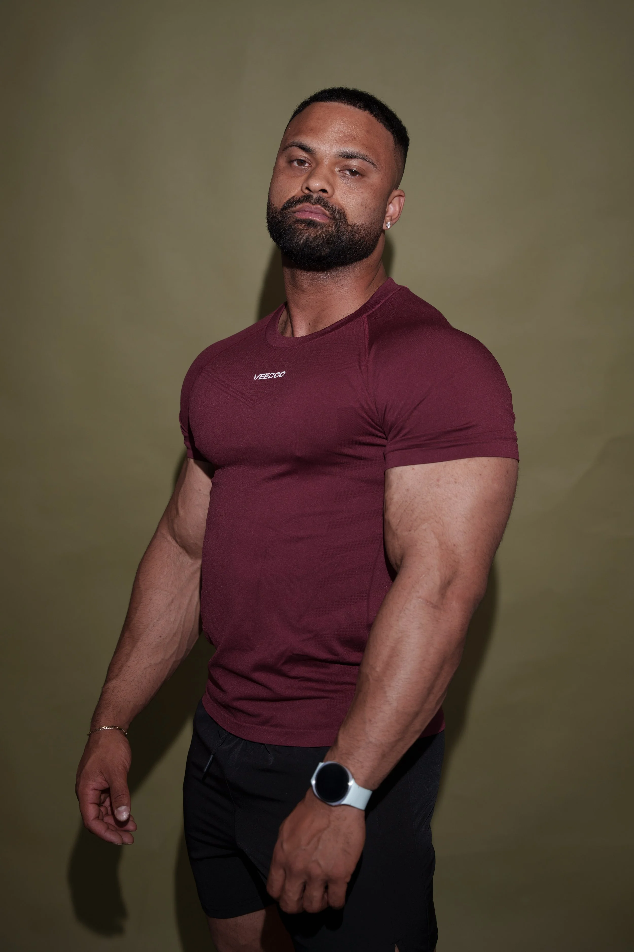 FREETOWN Compression Veedoo Top-Burgundy