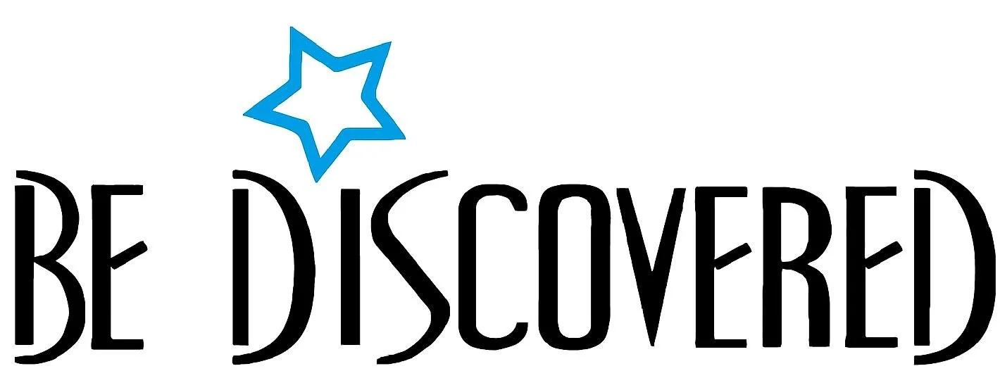 Text that reads 'Be Discovered' with a blue outline star above the letter B.