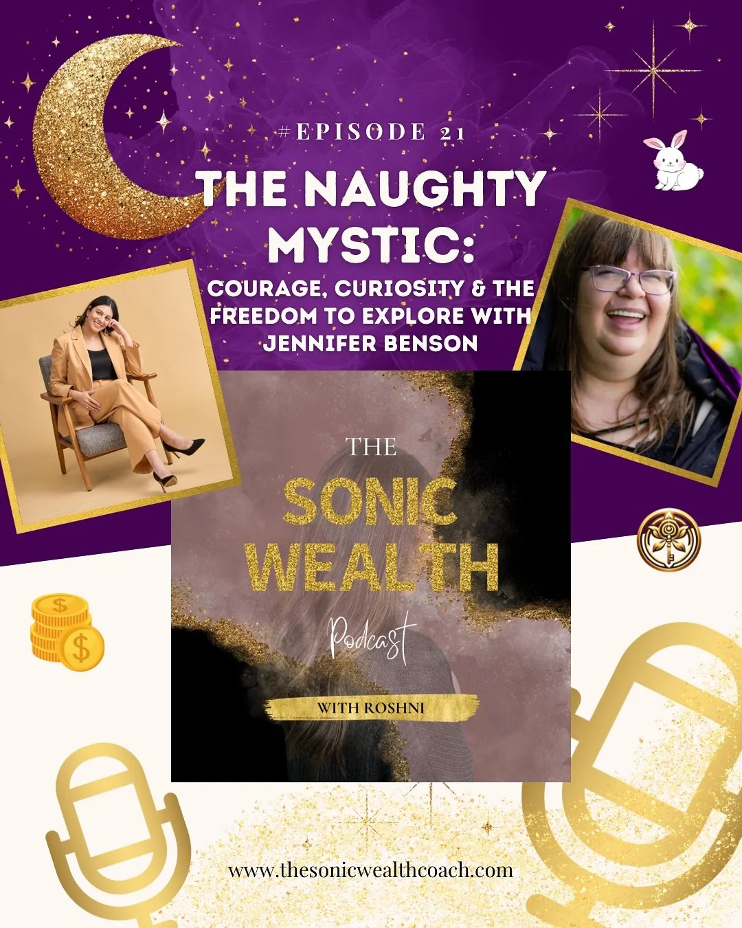 In this episode of&nbsp;The Sonic Wealth Podcast, I sit down with Jennifer Benson &mdash; also known as The Naughty Mystic &mdash; a licensed massage therapist, intuitive empath and founder of Healing Thyme Massage. Jennifer&nbsp;fearlessly explores 