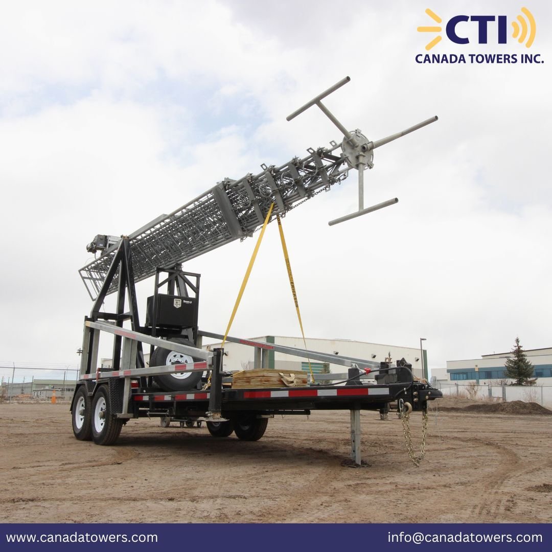 MAG-106 Hybrid Communication Tower is currently available for rent at Canada Towers Inc.!

Features:
&bull; Deployment height of 106 feet with all Galvanized Construction

&bull; Redundant Safety Systems with triple redundant load rated aircraft cabl