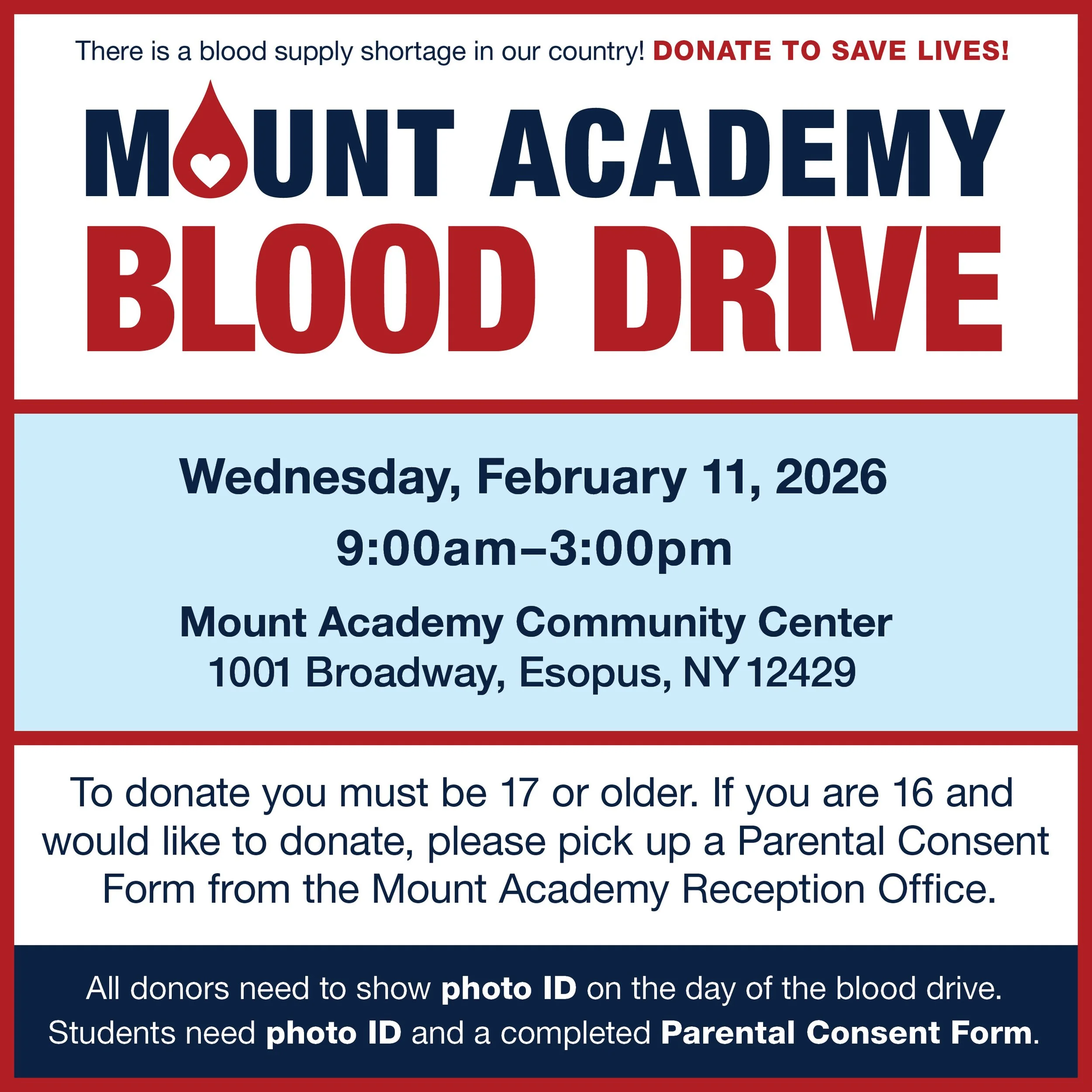 Mount Academy Blood Drive