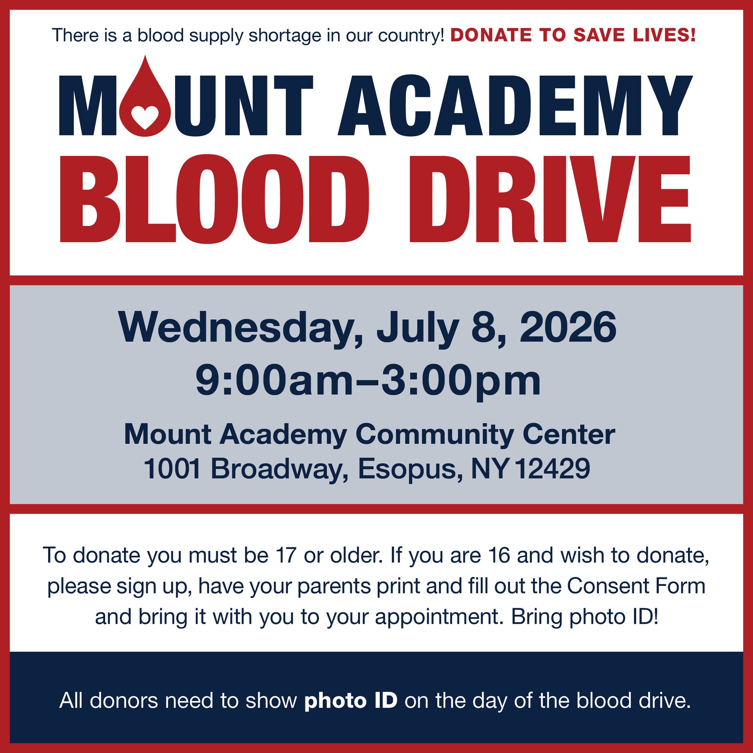 Mount Community Blood Drive