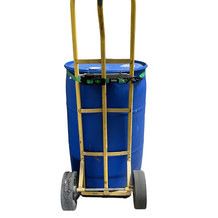 Barrel with old hand truck and Rhino strap.png