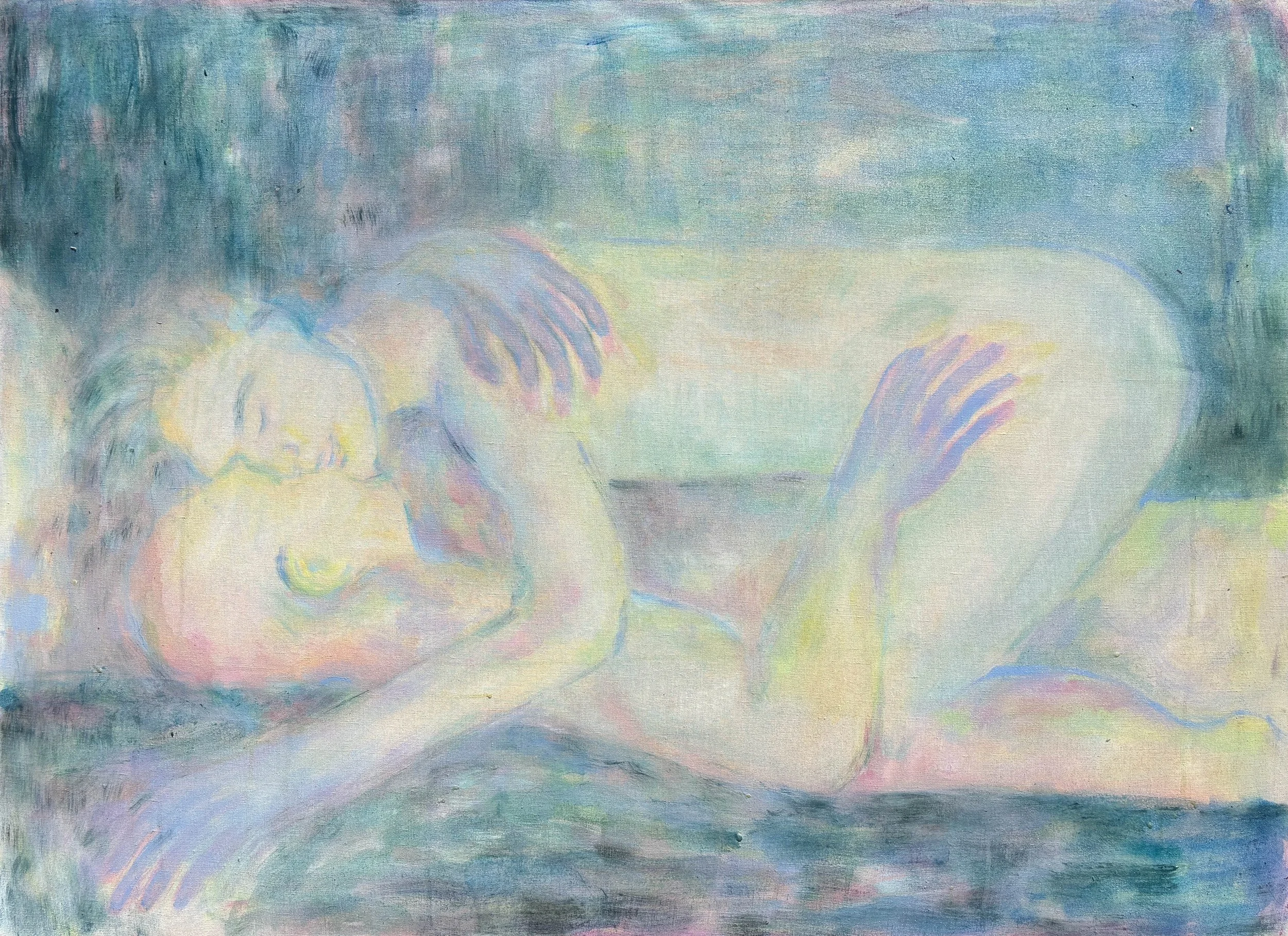 Together, 2025, oil, 80 x 110cm,  Sadie Aston