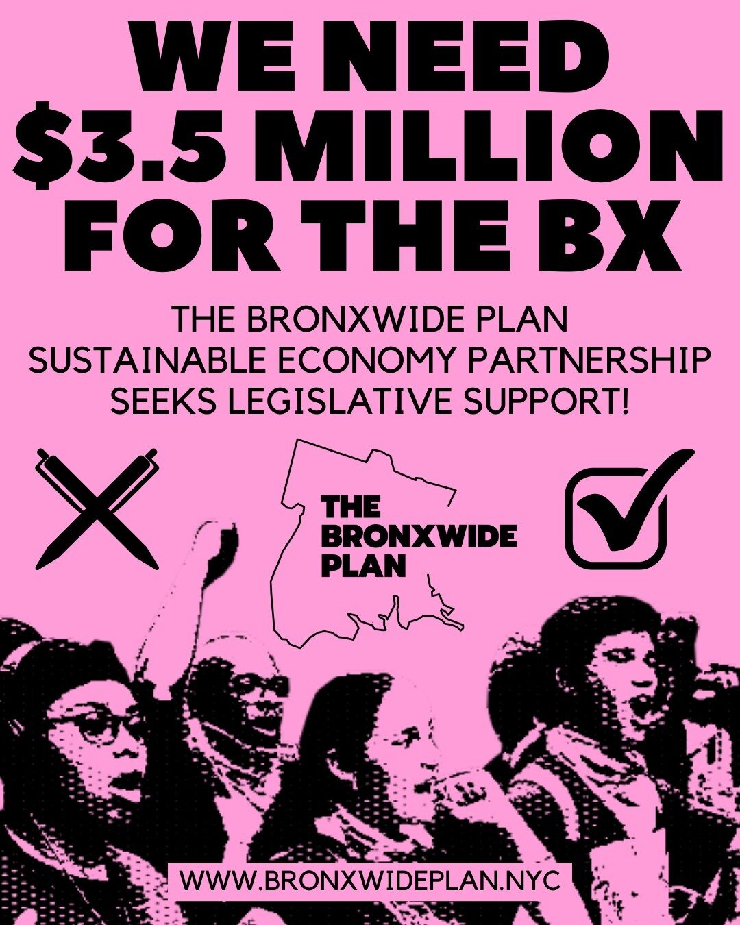 A shared Bronx economy depends critically on NY State climate funding! 

We&rsquo;re asking our state legislators to direct $3.5 million towards The Bronxwide Plan Sustainable Economy Partnership.

💵👷🏽♻️👷🏾🛠️👷🏿🧱👷🏼🏗️

#BronxwidePlan&nbsp;#S