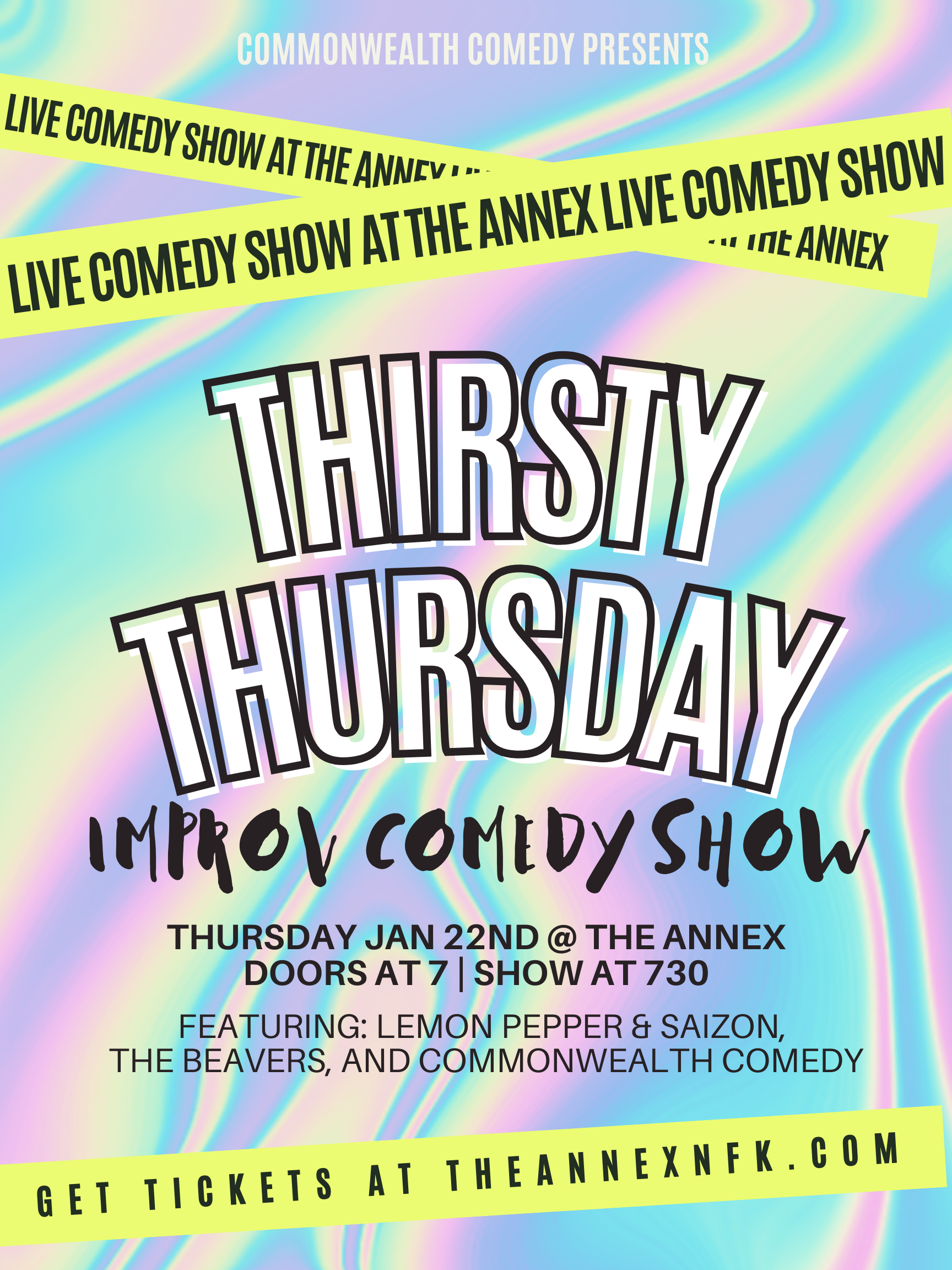 Thirsty Thursday Improv Comedy Show with Lemon Pepper &amp; Sazon, The Beavers and Commonwealth Comedy